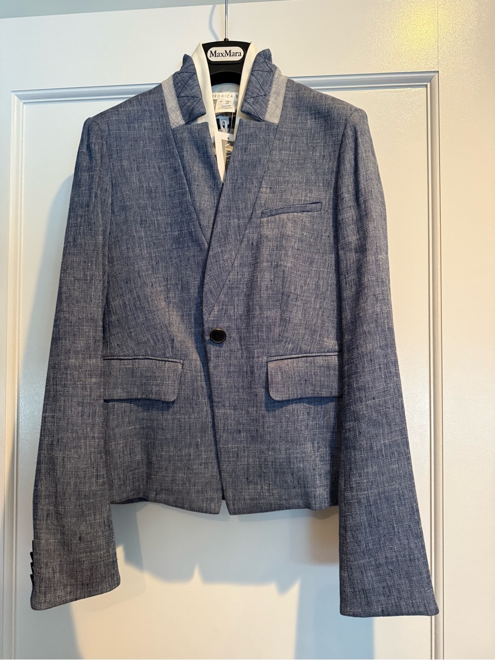 NEW WITH TAGS - Veronica Beard - Women's Blue Single-Button Blazer with Dickey